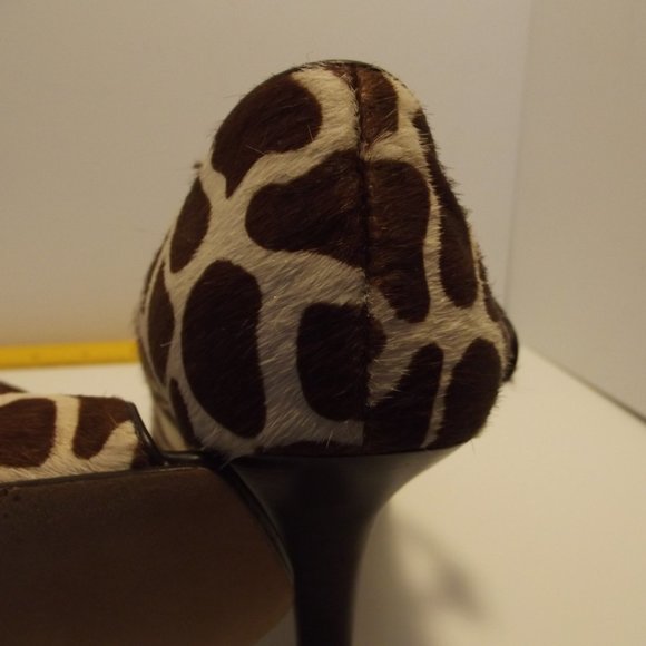 Wedge "Ella" Shoe Peep Toe Giraffe Pony 9.5 - Picture 6 of 14